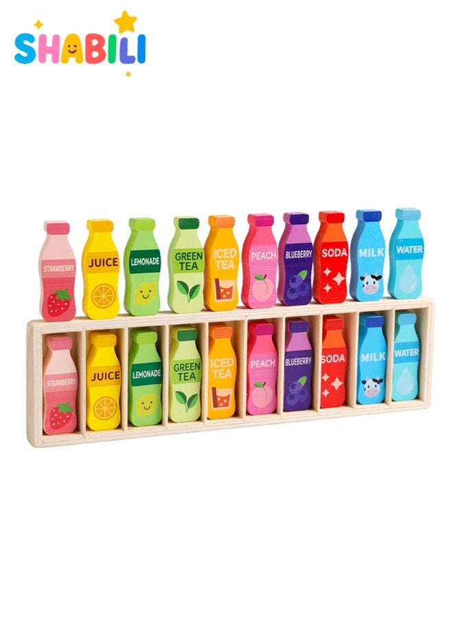 SHABILI Colorful Wooden Memory Matching Game for Kids, 20 Pieces 10 Pairs Educational Brain Teaser Toy, Enhance Cognitive Skills, Hand-Eye Coordination, Parent-Child Interaction, Perfect for Early Learning and Playtime (Multicolor) - Image 1