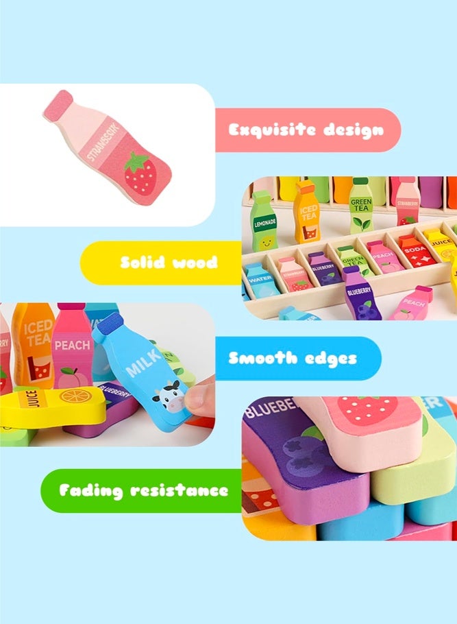 SHABILI Colorful Wooden Memory Matching Game for Kids, 20 Pieces 10 Pairs Educational Brain Teaser Toy, Enhance Cognitive Skills, Hand-Eye Coordination, Parent-Child Interaction, Perfect for Early Learning and Playtime (Multicolor) - Image 5