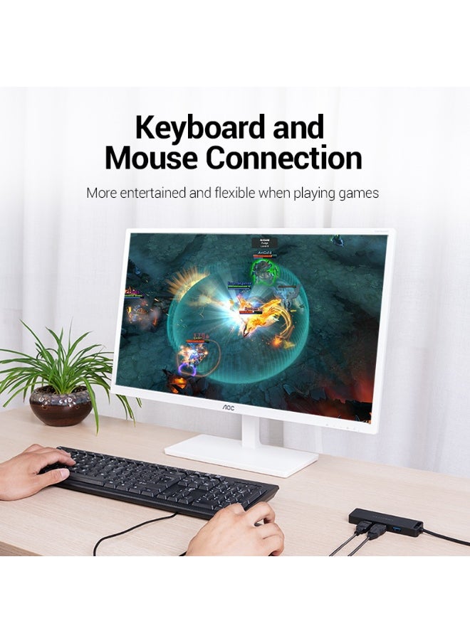 VENTION 4-Port USB 3.0 Hub With Power Supply 0.15 m Model # CHLBB-SCB