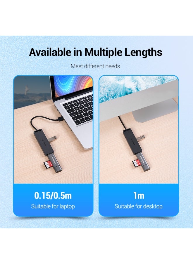 VENTION 4-Port USB 3.0 Hub With Power Supply 0.15 m Model # CHLBB-SCB