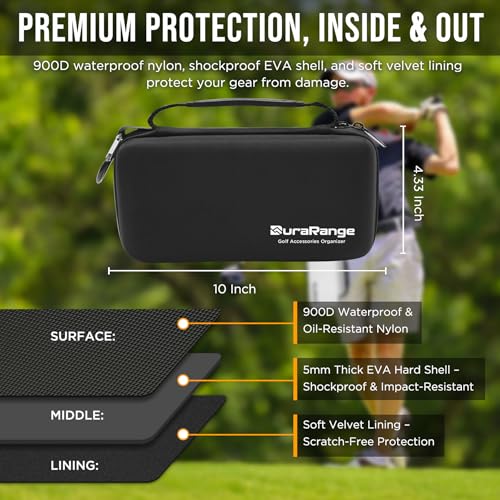 DURARANGE Golf Glove Holder Case with Glove Shaper - Portable Golf Accessories Organizer for Men & Women - Large Capacity for Balls, Tees, Markers - Ideal Gift - Black - Image 2