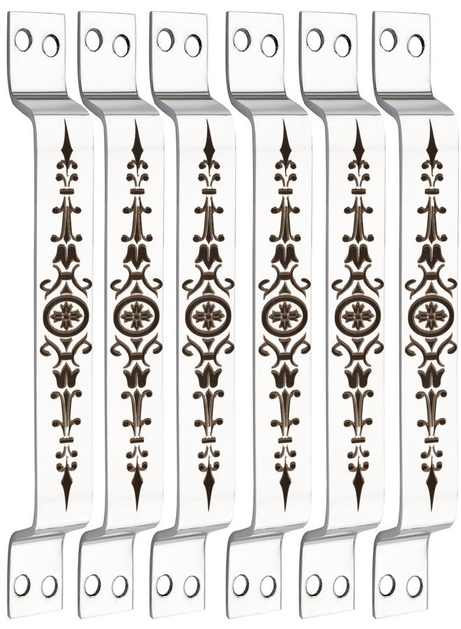 S-GUARD Stainless Steel Door Handles for Main Gate | Main Door | Kitchen | Bathroom | Office | Door Fitting Laser Print Design-Size-6 inch, Heavy Quality (SSL25-6 Pcs) - Image 1