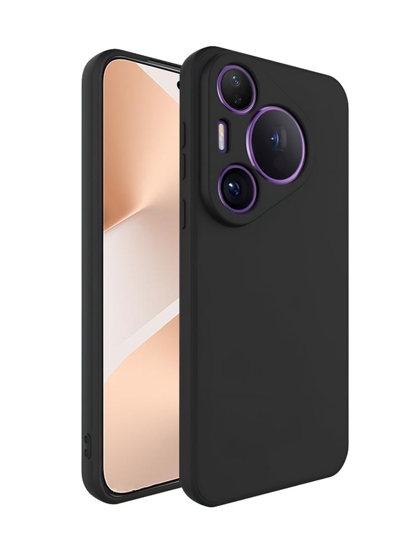 Wtech Huawei Pura 80 Pro 5G 2025 Soft Liquid Silicone Case Cover (MCRPSN) - Black - Image 1