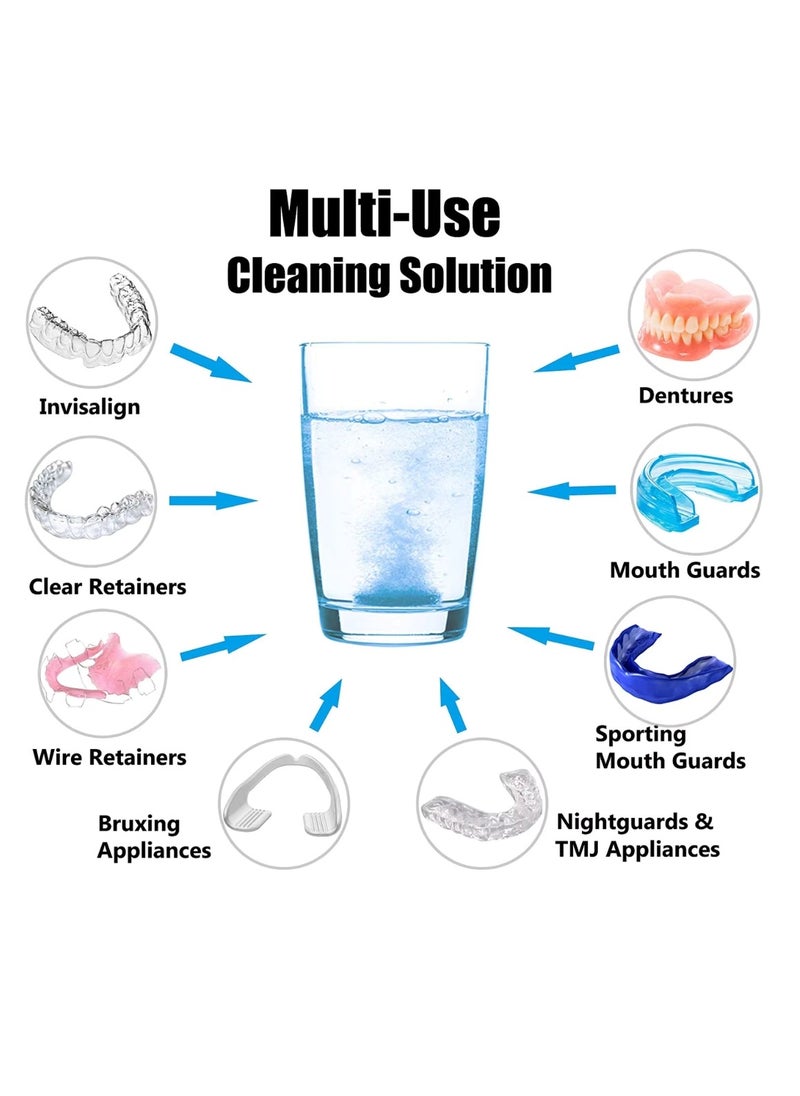 APPTRIN 96 Pcs Retainer Cleaner Mouth Guard Retainer Cleaner Tablets Mint Flavor and Fresh Remove Oduor for Dental Appliances Fast and Efficient Remove Stains Denture Cleaning Tablets  - Image 3