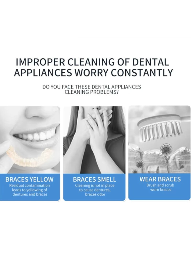 APPTRIN 96 Pcs Retainer Cleaner Mouth Guard Retainer Cleaner Tablets Mint Flavor and Fresh Remove Oduor for Dental Appliances Fast and Efficient Remove Stains Denture Cleaning Tablets  - Image 5
