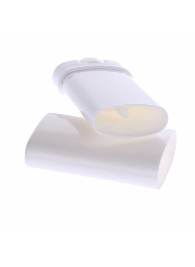 Quupy 10 PCS Flat White Oval Deodorant Containers Twist-Up Lip Balm Tubes Plastic Lipstick Refills 15ml 15gram Empty Stick Tubes for DIY Deodorants Balm Lotion - Image 2