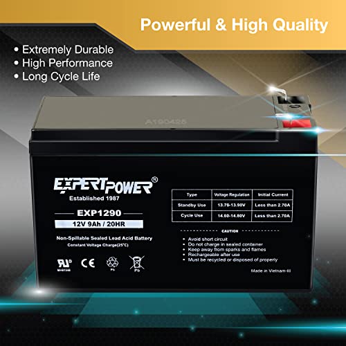 ExpertPower 12V 9Ah Battery Replacement for Vision CP1272, CP1290-6 Pack - Image 4
