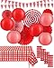 Hortsun 18 Pcs Picnic Party Decorations Red Gingham Party Supplies Include Checkered Pennant Banner Hanging Paper Fans Lanterns Plastic Tablecloth for BBQ Birthday Dinner Wedding Baby Shower - Image 4