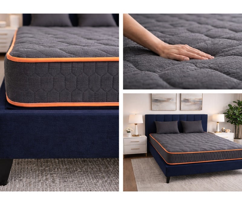 ريكسال هوم رتبة Euro Quattro بارتفاع 20 سم بنظام الزنبركات الجيبية المنفصلة مع فوم ميموري مبرد بالجل، درجة صلابة متوسطة لراحة متوازنة وتخفيف الضغط – مقاس سوبر كينج 200 × 200 سم - Image 5