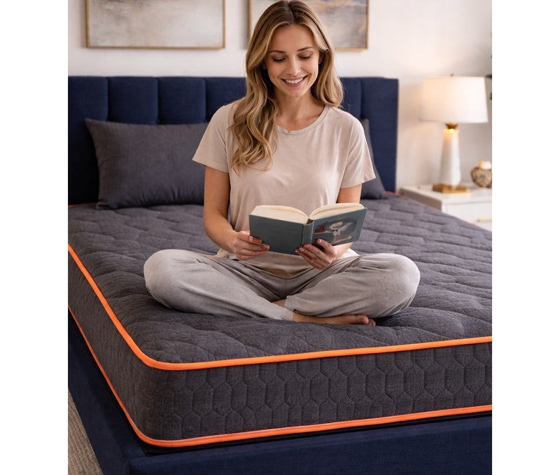 ريكسال هوم رتبة Euro Quattro بارتفاع 20 سم بنظام الزنبركات الجيبية المنفصلة مع فوم ميموري مبرد بالجل، درجة صلابة متوسطة لراحة متوازنة وتخفيف الضغط – مقاس سوبر كينج 200 × 200 سم - Image 4