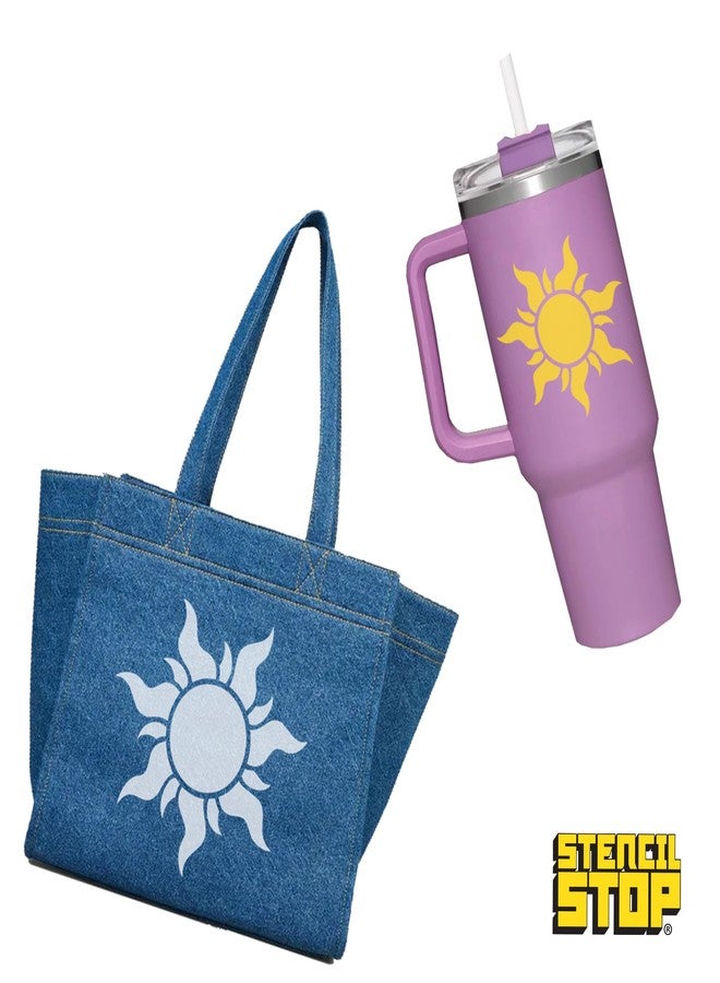 Stencil Stop Tangled Sun Stencil - 6 Pack (2", 3", and 4", 2 Each) - Reusable Sun Stencils for Painting on Wood, Walls, Fabric & Rocks - Durable 14 Mil Mylar Plastic for DIY Crafts & Art Projects - Image 4