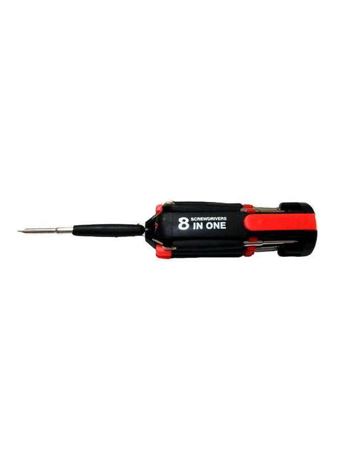 NIBEMINENT 8-In-1 Screwdriver With LED Torch Black/Red/Silver  - Image 1