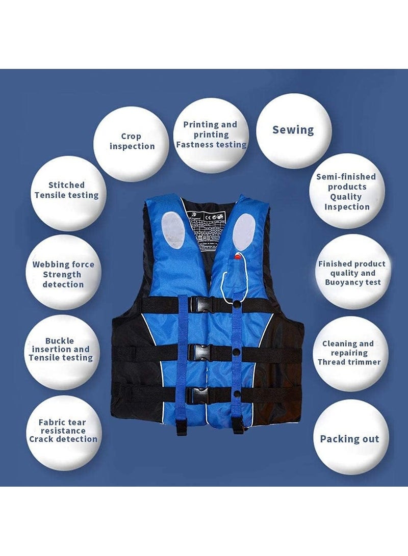 REBENUO Life Jacket Safety Vests Water Suit Kayak Boating Swimming Surfing Drifting Gear Size {XL} .75 to 100 Kg (blue) - Image 2