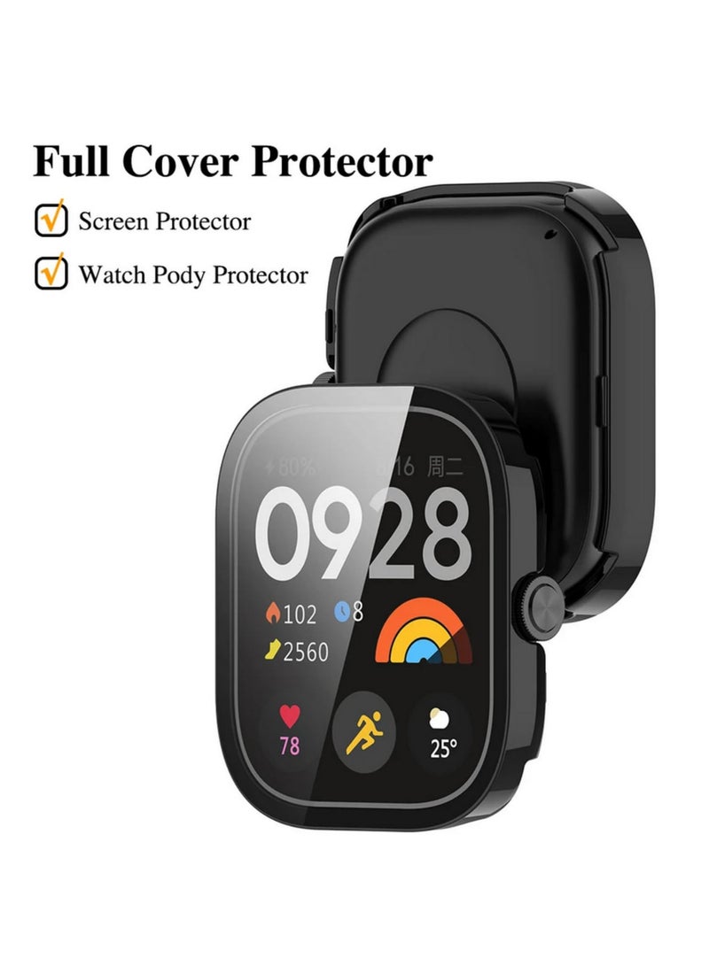 1 قطعة غطاء زجاجي لساعة شاومي ريدمي ووتش 4، ملحق حماية شامل من البولي كربونات مع حامي شاشة لساعة مى ريدمي ووتش 4، مقاوم للصدمات والسقوط، سهل التركيب مع حساسية لمس ممتازة - Image 5