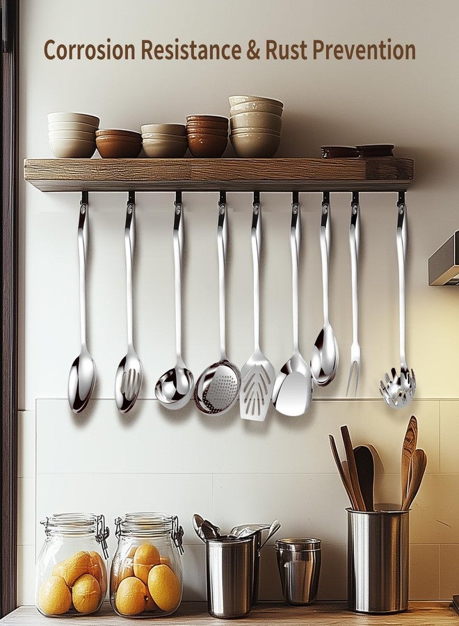 Lazycorner 304 Stainless Steel Kitchen Utensil Set - 9pcs Cooking Utensils, Metal Kitchen Utensil Spatula Sets Cookware,High temperature resistance Kitchen Tool Set for Hanging Dishwasher Safe（Silver） - Image 2