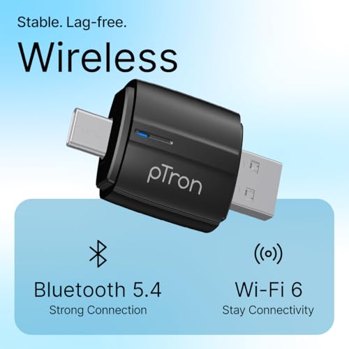 pTron CarSync X1 2-in-1 Wireless Carplay Receiver, Converts Wired Android Auto & CarPlay to Wireless, USB A & Type C, Only for Cars with OEM-Installed Wired Android Auto/CarPlay, Plug & Play (Black) - Image 3