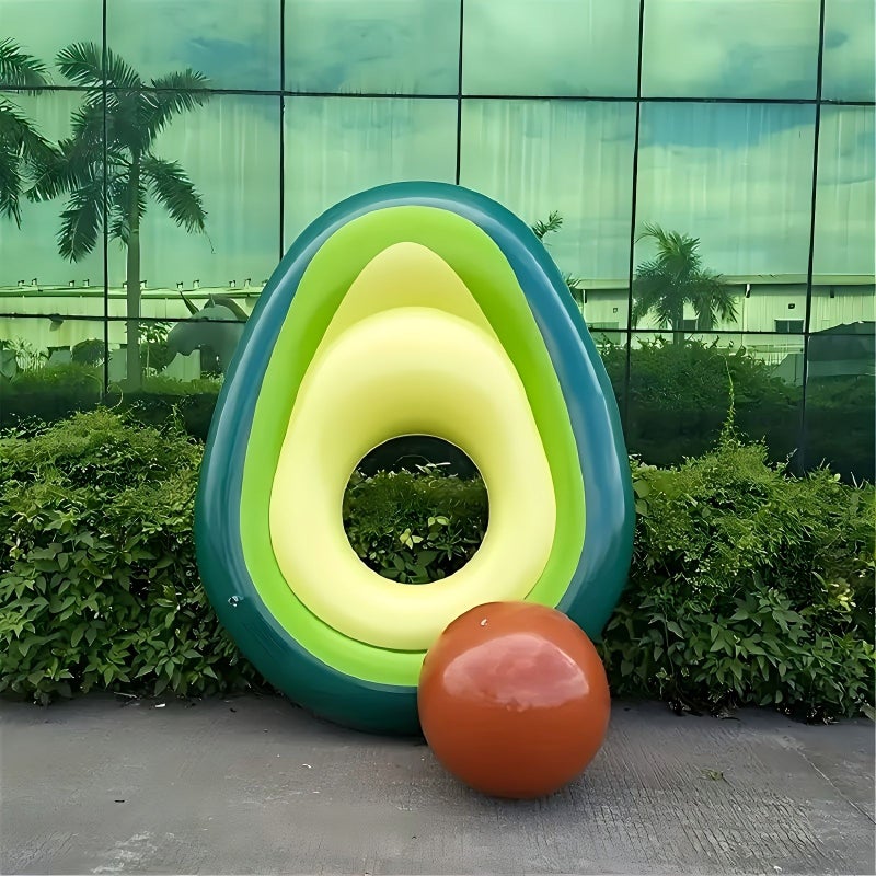 Green Avocado Inflatable Swimming Rings With PVC Beach Chair For Pool Party - Image 5