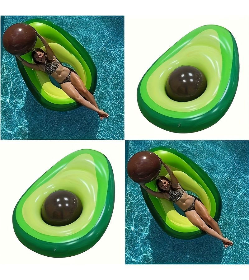 Green Avocado Inflatable Swimming Rings With PVC Beach Chair For Pool Party - Image 3