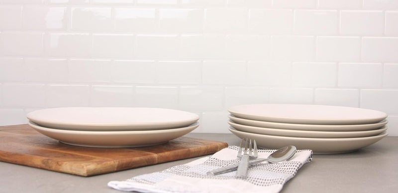 10 Strawberry Street Two Tone Coupe 105 Dinner Plate Set Of 6 TanWhite - Image 2