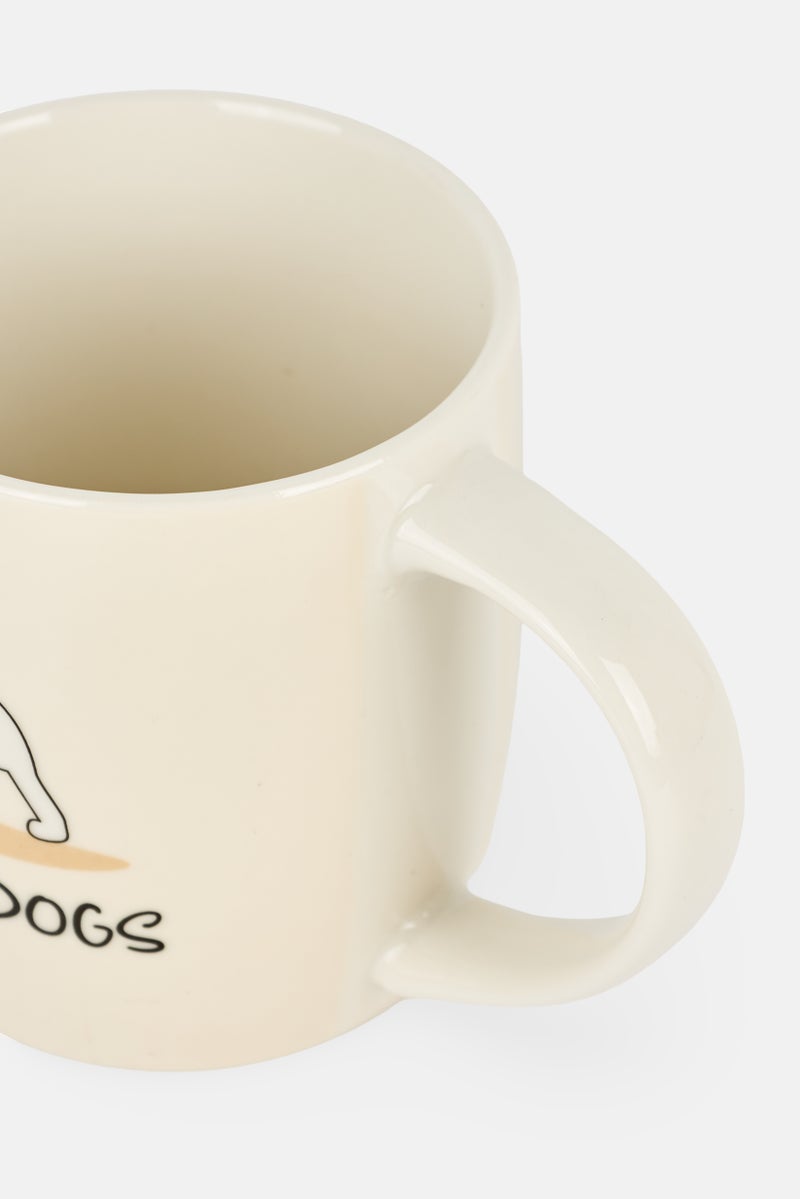 Muy Mucho D Casa Collection Cute Dog Mug 350ml, Cream - Image 3