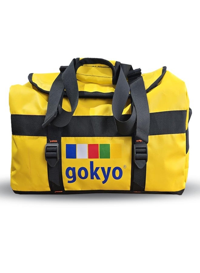GOKYO حقيبة سفر جوكيو للرحلات الاستكشافية والرحلات البرية، مقاومة للماء ومتينة، مصممة خصيصًا للرحلات الاستكشافية والرحلات البرية والسفر الشاق - سعة 35 لترًا - لون أصفر - Image 1