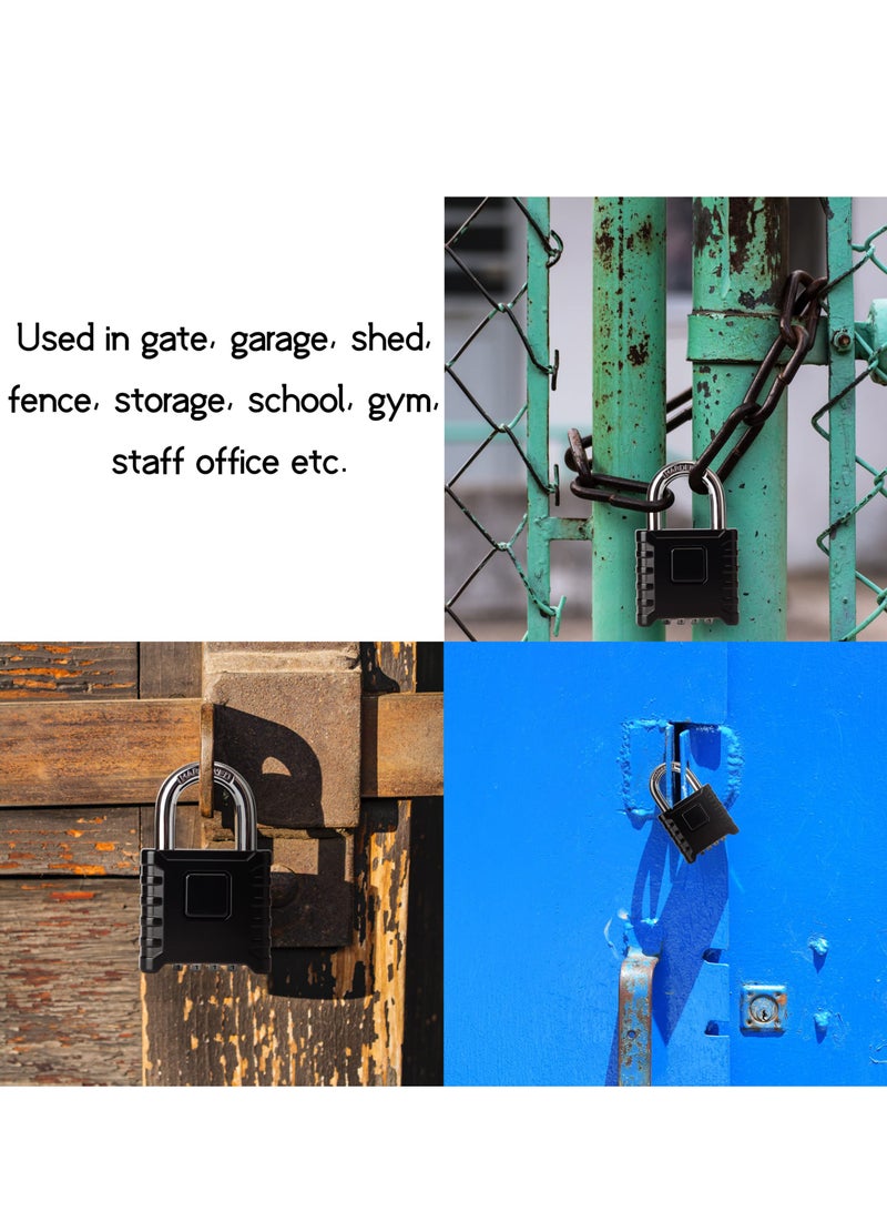 SOLARAE Heavy Duty Combination Padlocks Outdoor, 52mm Stainless Steel 4 Digit Locker Code Padlock Weatherproof, 4 Digit Combination Padlock for Home Shed Fence Warehouse Garage (Black) - Image 4