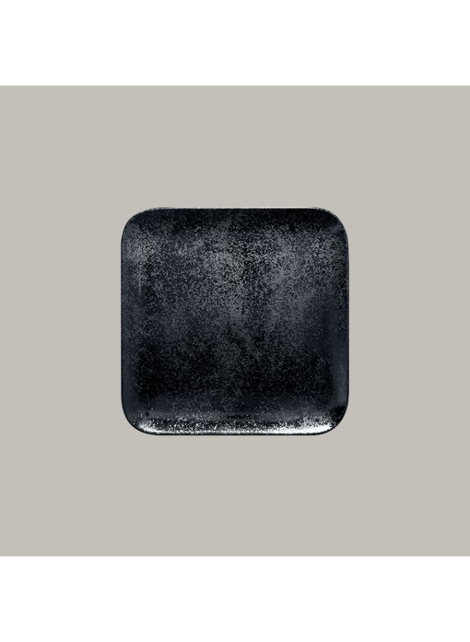 راك بورسلين طبق مربع من البورسلين من مجموعة كاربون من RAK، بورسلين فاخر مقاوم للغاية، مقاس 24 سم / 9.4 بوصة، رقم الموديل KRAUSP24 – طبق مربع أنيق ومتعدد الاستخدامات، آمن للاستخدام في الفرن والميكروويف وغسالة الصحون، أواني طعام فاخرة للمطاعم والفنادق والمنازل، مناسب لتقديم السوشي والمقبلات والأطباق الرئيسية والحلويات، تصميم عصري باللون الأسود مع رقائق كريستالية، بورسلين احترافي متين، سهل الصيانة، مثالي لتقديم الطعام بأسلوب فاخر - Image 1