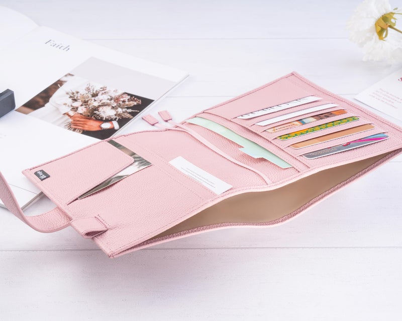 Ox Knight B6 Leather Planner Cover for Stalogy, Midori, Leuchtturm1917, and More - with Pen Loop, Card Slots, Back Pocket, and Bookmarks (Pink) - Image 5