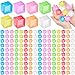 Simgoing 200 Pcs Mini Ice Cube Stress Balls Bulk Fidget Squeeze Square Ball Stress Relief Sensory Playthings Ice Cube for Adults Birthday Valentines Gifts Party Favor Prize Bags Box Filling 8 Colors - Image 2