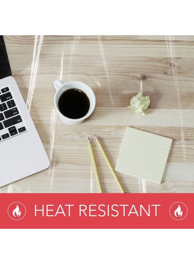 LAMINET Crystal Clear Heavy-Duty Desktop Pads 30 Gauge 0.8 MM 17 Inches x 24 Inches Table Protector Thick Clear Plastic - Image 3