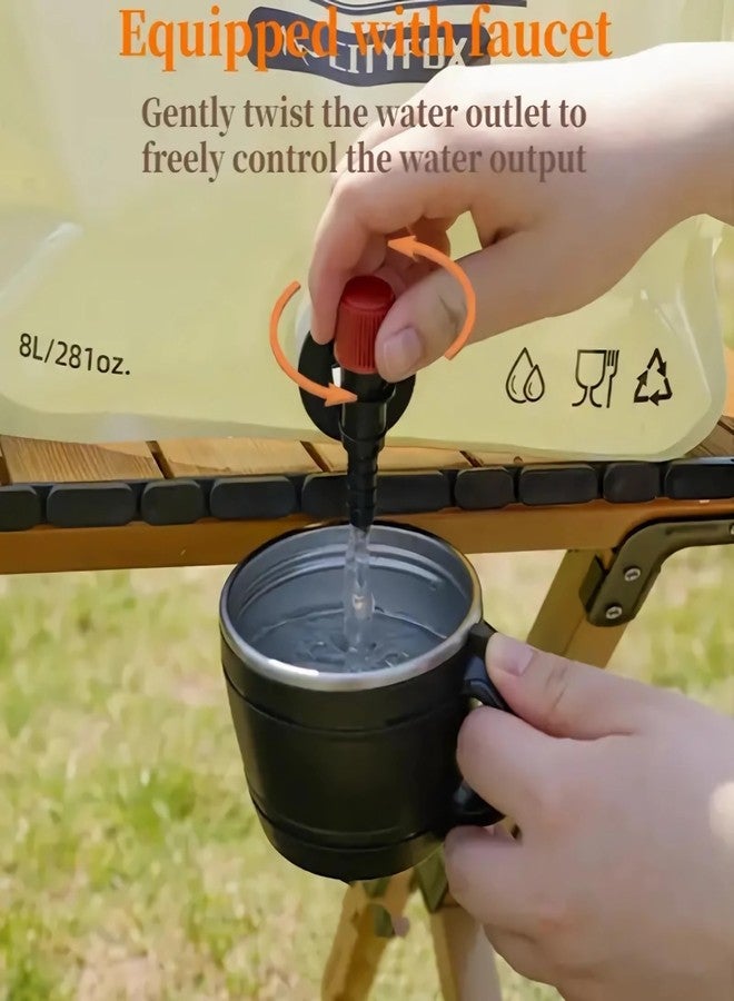 Tgpiao 2Pack Collapsible Water Storage Bag, Camping Water Container,8L/2.11Gal Durable Portable Container, Leakproof Spigot, Resistant for Camping, Hiking, Travel, Outdoor Reusable Accessory - Image 5