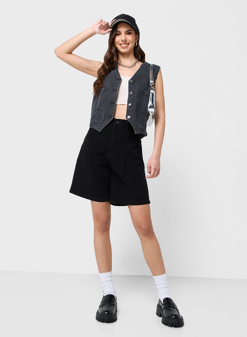 Ginger Denim Button Down Vest  - Image 4