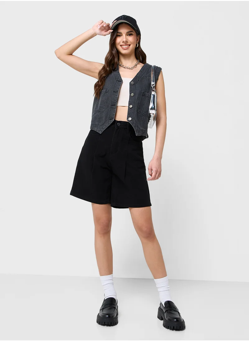 Ginger Denim Button Down Vest