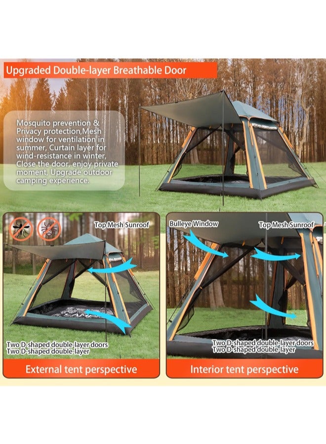 دنزوز خيمة التخييم 5-8 شخص عائلي خيمة الفوري سهلة إعداد خيمة مع حقيبة الحمل ، ومقاوم للماء منبث - Image 4