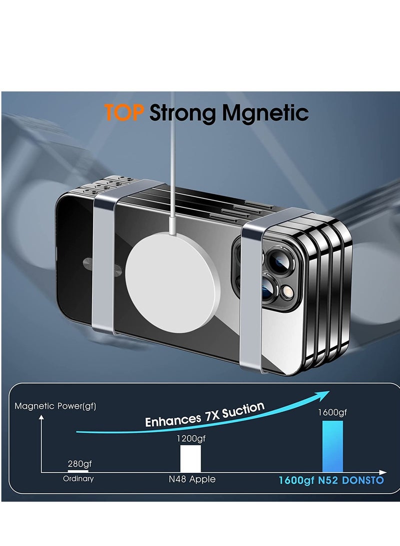Magnetic Clear for iPhone 14 Pro Max Case with MagSafe [Integrated Camera Cover Glass] [Bare iPhone Exterior] Silicone Cover Slim Thin [Non-Yellowing] Anti-Fingerprint Scratch Wireless Charging - Image 2