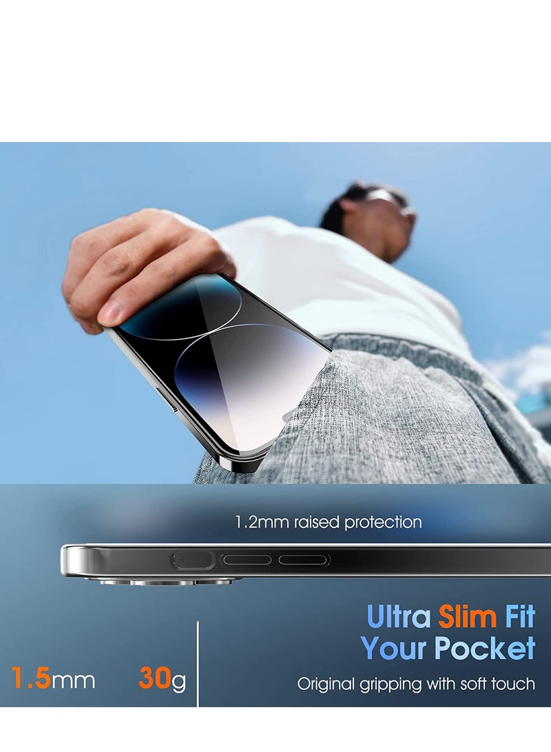 Magnetic Clear for iPhone 14 Pro Max Case with MagSafe [Integrated Camera Cover Glass] [Bare iPhone Exterior] Silicone Cover Slim Thin [Non-Yellowing] Anti-Fingerprint Scratch Wireless Charging - Image 3