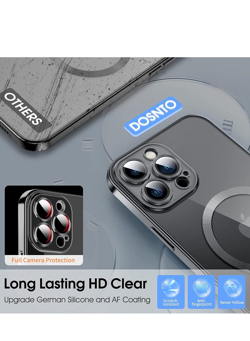 Magnetic Clear for iPhone 14 Pro Max Case with MagSafe [Integrated Camera Cover Glass] [Bare iPhone Exterior] Silicone Cover Slim Thin [Non-Yellowing] Anti-Fingerprint Scratch Wireless Charging - Image 4