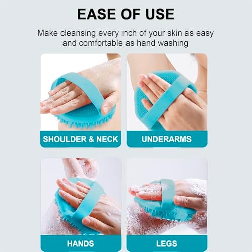 RamPula Silicone Body Scrubber for Shower Men Women, Exfoliating Body Scrubbers for Use in Shower, Silicone Body Brush for Showering, Charcoal, Easy to Clean - Body Brush Buffer Scrubber for All Skin Types - Image 5