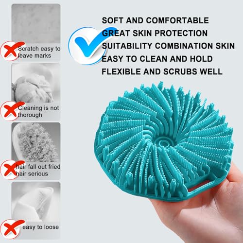RamPula Silicone Body Scrubber for Shower Men Women, Exfoliating Body Scrubbers for Use in Shower, Silicone Body Brush for Showering, Charcoal, Easy to Clean - Body Brush Buffer Scrubber for All Skin Types - Image 2