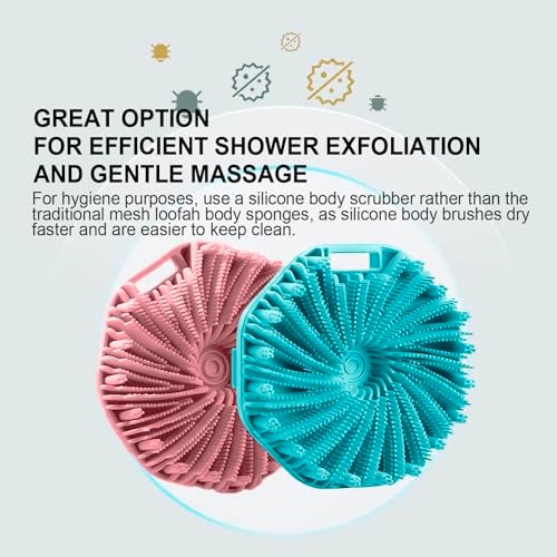 RamPula Silicone Body Scrubber for Shower Men Women, Exfoliating Body Scrubbers for Use in Shower, Silicone Body Brush for Showering, Charcoal, Easy to Clean - Body Brush Buffer Scrubber for All Skin Types - Image 3