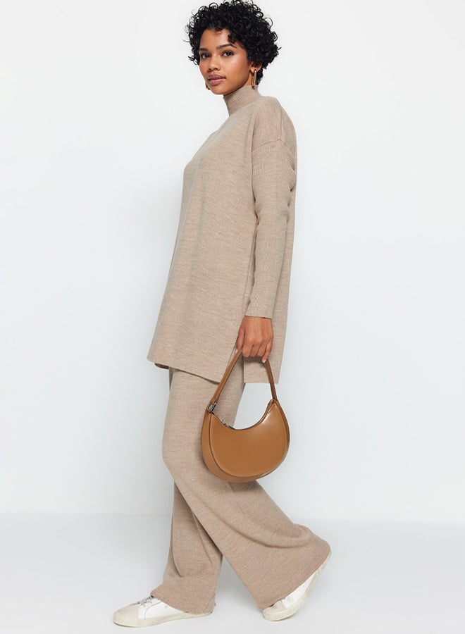trendyol Mink Slit Wide Leg Knitwear Bottom-Top Set TCTAW24US00028 - Image 3