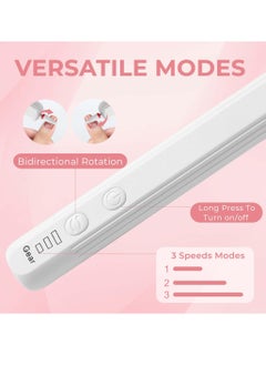 KASTWAVE Portable Wireless Electric Nail Drill, Professional Acrylic Nail Drill Machine for Gel, Professional Nail Drill Machine Kit, USB Electric Nail File Efile Set,Manicure Pedicure Nail Tools  - Image 3