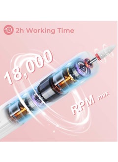 KASTWAVE Portable Wireless Electric Nail Drill, Professional Acrylic Nail Drill Machine for Gel, Professional Nail Drill Machine Kit, USB Electric Nail File Efile Set,Manicure Pedicure Nail Tools  - Image 4