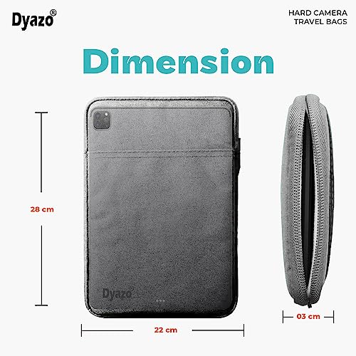 Dyazo Tablet Sleeve Bag/Case/Cover 8-11.6 Inch Compatible for Samsung/Ipad/Oppo/Realme/Xiaomi/Redmi Pad, Oneplus Pad Tablets, with Fleece Inside & One Front Pocket Grey - Image 3