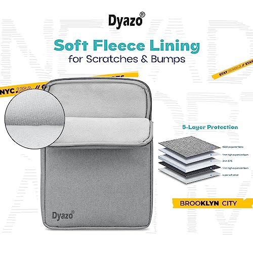 Dyazo Tablet Sleeve Bag/Case/Cover 8-11.6 Inch Compatible for Samsung/Ipad/Oppo/Realme/Xiaomi/Redmi Pad, Oneplus Pad Tablets, with Fleece Inside & One Front Pocket Grey - Image 5