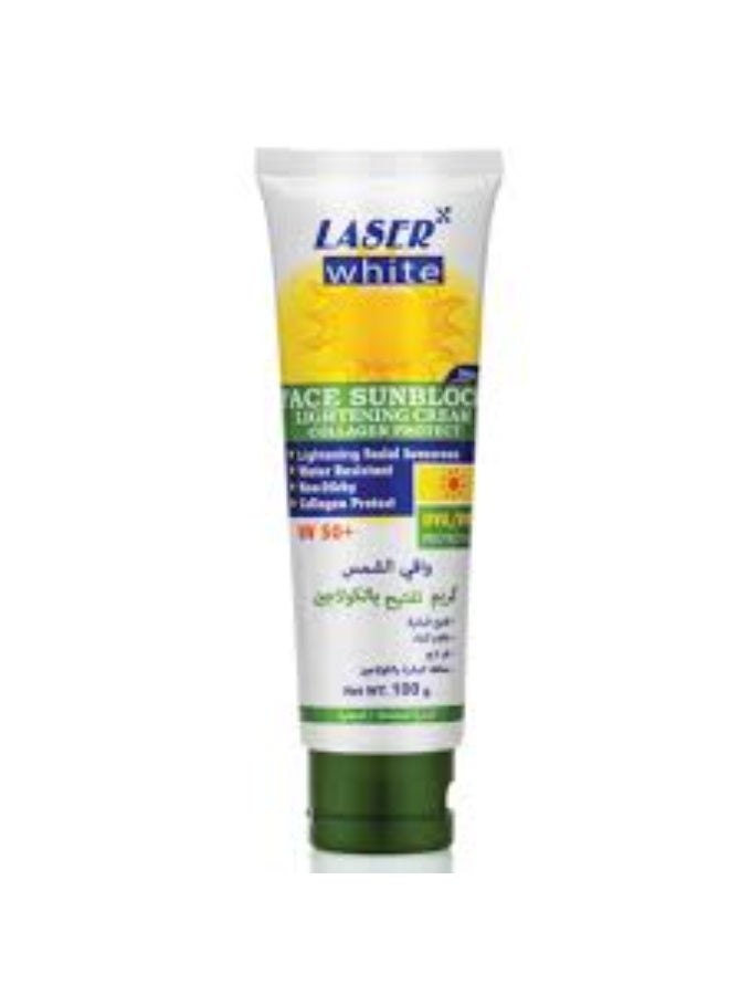 LASER WHITE FACE SUN BLOCK UV 50+ COLLAGEN PROTECT FOR OILY SKIN 100 G