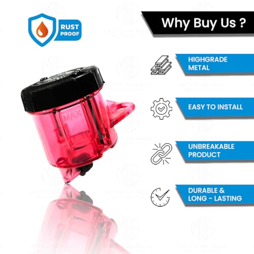 MOTO GENIUS Universal Motorcycle Front Brake Master Cylinder Oil Reservoir Tank Cup | Durable Replacement for Hydraulic Brake and Clutch Systems (Red) - Image 2