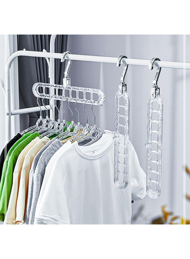 3-Pack 9-Slot Cascading Closet Hangers, Space-Saving Multifunctional Wardrobe Organizer, Horizontal & Vertical Hanging for Clothes, Scarves, Tanks, Home & Dormitory - Image 5