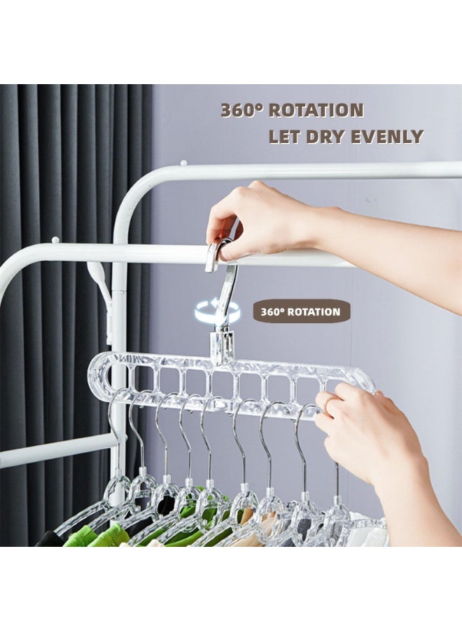 3-Pack 9-Slot Cascading Closet Hangers, Space-Saving Multifunctional Wardrobe Organizer, Horizontal & Vertical Hanging for Clothes, Scarves, Tanks, Home & Dormitory - Image 4