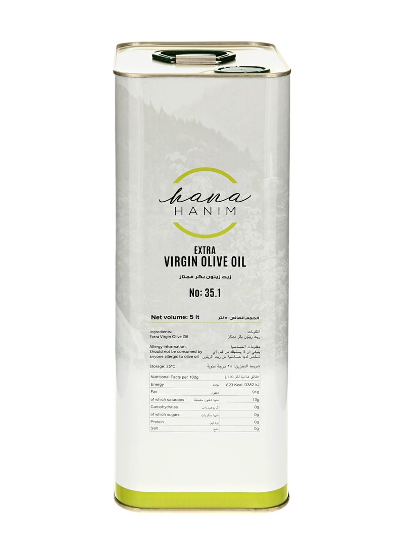 Hanahanim Turkish Extra Virgin Olive Oil With Glass Serving Bottle 5L+250ml  - Image 2